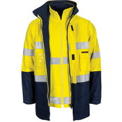 Hi-Vis 4 in 1 Cotton Drill Jacket with CSR Reflective Tape (DN-3764)