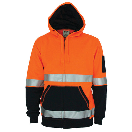 Hi-Vis Two Tone Full Zip Super Fleecy Hoodie with CSR Reflective Tape (DN-3788)