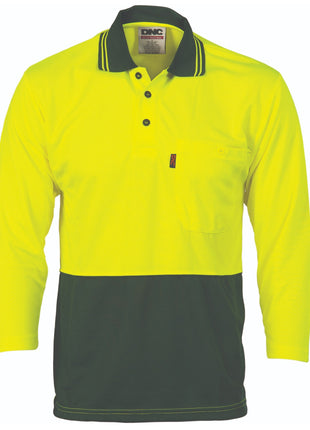 Hi-Vis Two Tone Cool Breathe Polo Shirt, 3/4 Sleeve (DN-3812)