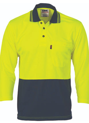Hi-Vis Two Tone Cool Breathe Polo Shirt, 3/4 Sleeve (DN-3812)