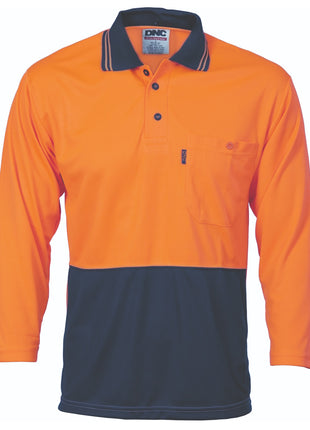 Hi-Vis Two Tone Cool Breathe Polo Shirt, 3/4 Sleeve (DN-3812)