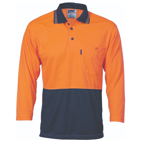 Hi-Vis Two Tone Cool Breathe Polo Shirt, 3/4 Sleeve (DN-3812)