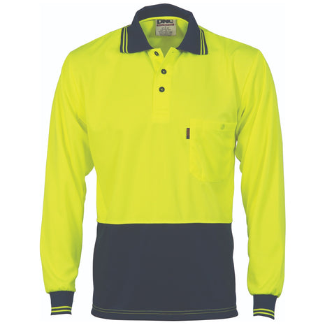 Hi-Vis Two Tone Cool Breathe Polo Shirt - Long Sleeve (DN-3813)
