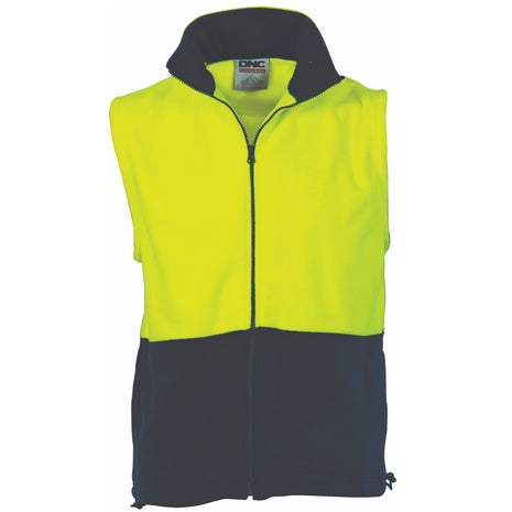 Hi-Vis Two Tone Full Zip Polar Fleece Vest (DN-3828)