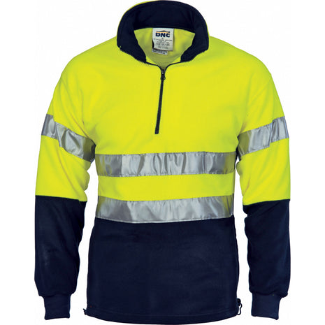 Hi-Vis Two Tone 1/2 Zip Polar Fleece with CSR Reflective Tape (DN-3829)