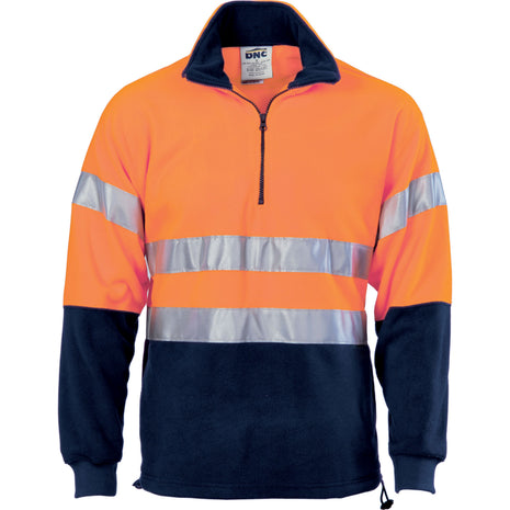 Hi-Vis Two Tone 1/2 Zip Polar Fleece with CSR Reflective Tape (DN-3829)