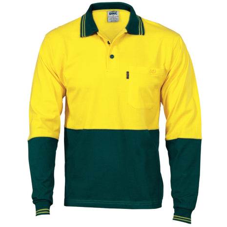 Hi-Vis Cool-Breeze Cotton Jersey Polo Shirt with Under Arm Cotton Mesh - Long Sleeve (DN-3846)