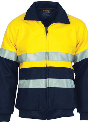 Hi-Vis Two Tone Bluey Bomber Jacket with CSR Reflective Tape (DN-3859)
