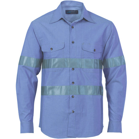 Cotton Chambray Shirt with CSR Reflective Tape - Long Sleeve (DN-3889)