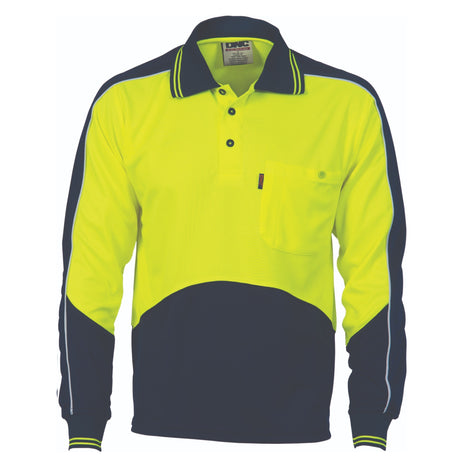 Hi-Vis Cool-Breathe Panel Polo Shirt - Long Sleeve (DN-3892)