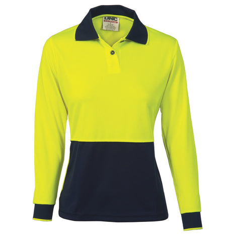 Ladies Hi-Vis Two Tone Polo Shirt - Long Sleeve (DN-3898)