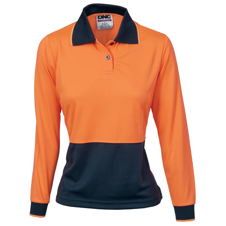 Ladies Hi-Vis Two Tone Polo Shirt - Long Sleeve (DN-3898)
