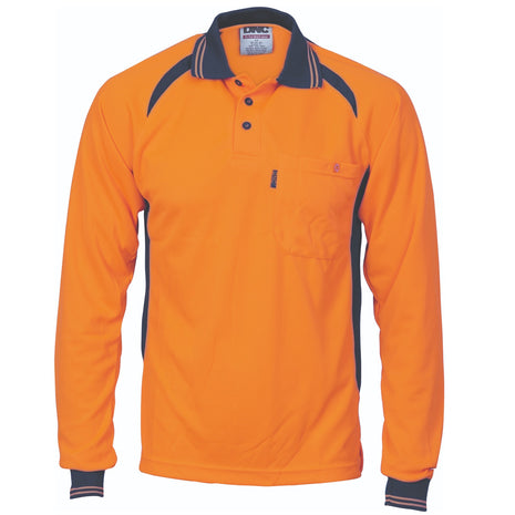 Cool-Breeze Contrast Mesh Polo - Long Sleeve (DN-3902)