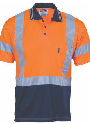 Hi-Vis Day/Night Cool-Breathe Polo Shirt X Back CSR Reflective Tape - Short Sleeve (DN-3912)