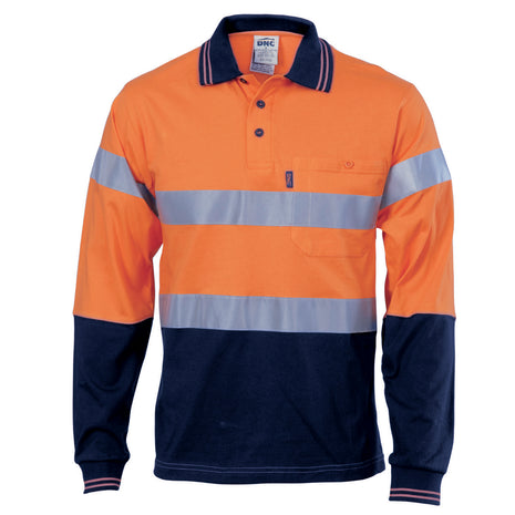 Hi-Vis Cool Breeze Cotton Jersey Polo with CSR Reflective Tape - Long Sleeve (DN-3916)