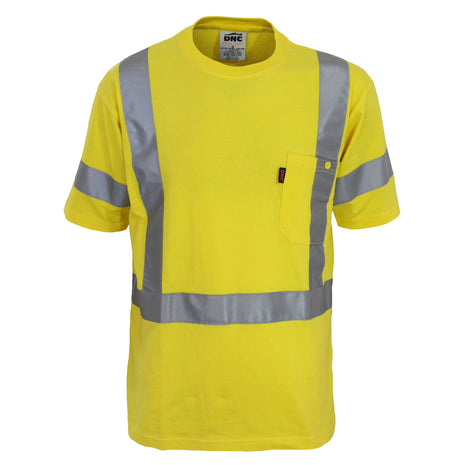 Hi-Vis Cotton CSR Reflective Tape Tee - Short Sleeve (DN-3917)