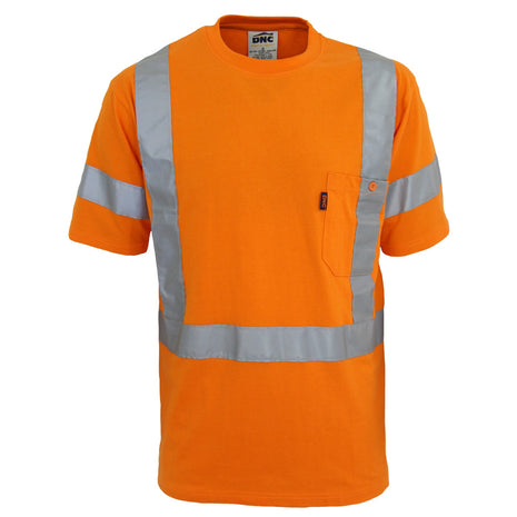 Hi-Vis Cotton CSR Reflective Tape Tee - Short Sleeve (DN-3917)