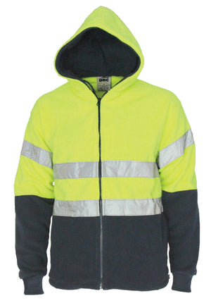 Hi-Vis Full Zip Polar Fleece Hoodie with CSR Reflective Tape (DN-3926)