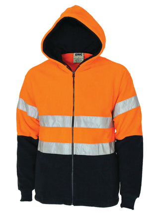 Hi-Vis Full Zip Polar Fleece Hoodie with CSR Reflective Tape (DN-3926)