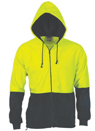 Hi-Vis Two Tone Full Zip Polar Fleece Hoodie (DN-3927)