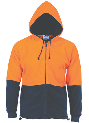 Hi-Vis Two Tone Full Zip Polar Fleece Hoodie (DN-3927)