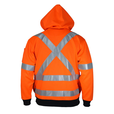 Hi-Vis Full Zip X Back Fleecy Hoodie (DN-3935)
