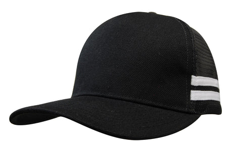 American Premium Twill/Mesh Deep Fit Trucker with Stripes (HW-3995)