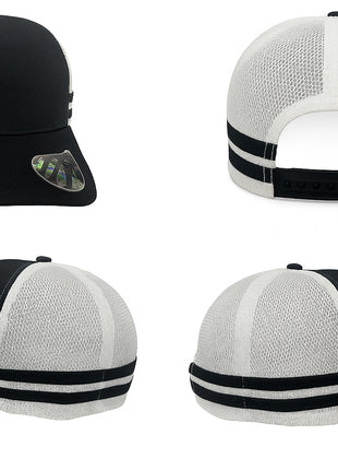 American Premium Twill/Mesh Deep Fit Trucker with Stripes (HW-3995)