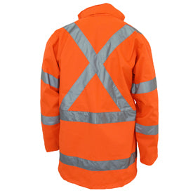 Hi-Vis X Back Rain Jacket Bio-Motion CSR Reflective Tape (DN-3996)