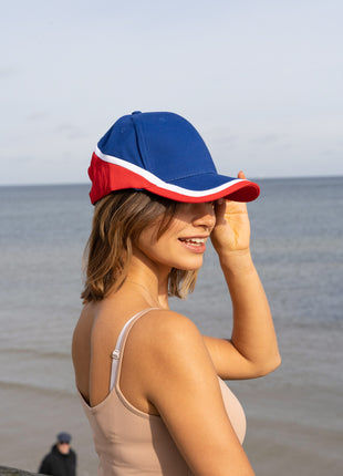 Brushed Heavy Cotton Tri-Coloured Cap (HW-4026)
