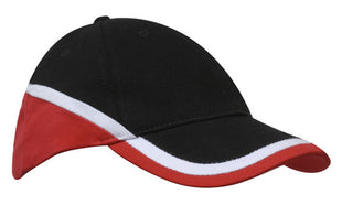 Brushed Heavy Cotton Tri-Coloured Cap (HW-4026)