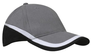 Brushed Heavy Cotton Tri-Coloured Cap (HW-4026)
