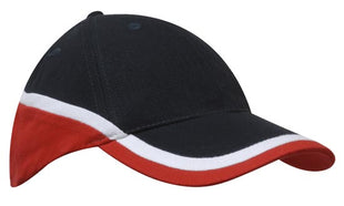 Brushed Heavy Cotton Tri-Coloured Cap (HW-4026)