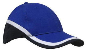 Brushed Heavy Cotton Tri-Coloured Cap (HW-4026)