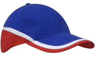 Brushed Heavy Cotton Tri-Coloured Cap (HW-4026)