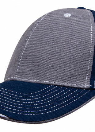 Brushed Heavy Cotton Two Tone Cap with Contrasting Stitching and Open Lip Sandwich (HW-4053)