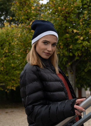 Roll Down Two Tone Acrylic Beanie - Toque (HW-4188)