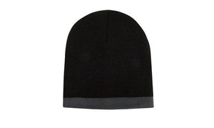 Roll Down Two Tone Acrylic Beanie - Toque (HW-4188)