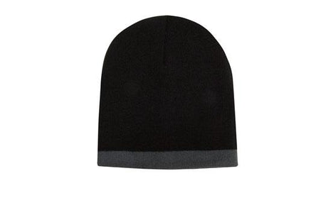 Roll Down Two Tone Acrylic Beanie - Toque (HW-4188)