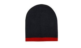 Roll Down Two Tone Acrylic Beanie - Toque (HW-4188)