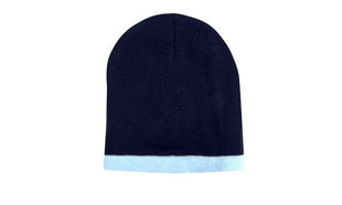 Roll Down Two Tone Acrylic Beanie - Toque (HW-4188)