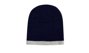 Roll Down Two Tone Acrylic Beanie - Toque (HW-4188)