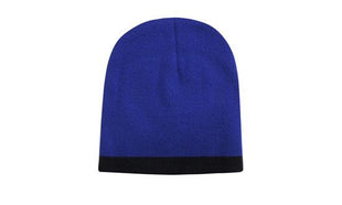 Roll Down Two Tone Acrylic Beanie - Toque (HW-4188)