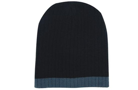 Two Tone Cable Knit Beanie - Toque (HW-4195)