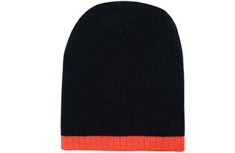 Two Tone Cable Knit Beanie - Toque (HW-4195)
