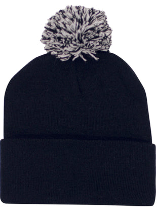 Acrylic Beanie with Pom Pom (HW-4256)