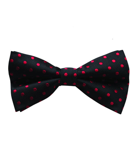 Polka Dot Bow Tie Black/Red (JB-5TBO)