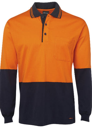 Hi Vis Long Sleeve Cotton Polo (JB-6CPHL)