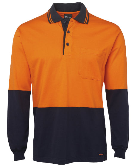 Hi Vis Long Sleeve Cotton Polo (JB-6CPHL)