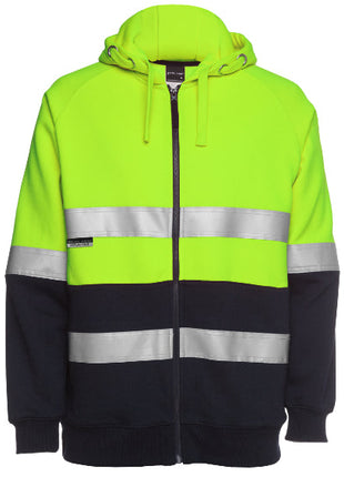 Hi Vis (D+N) Full Zip Fleecy Hoodie (JB-6DNH)